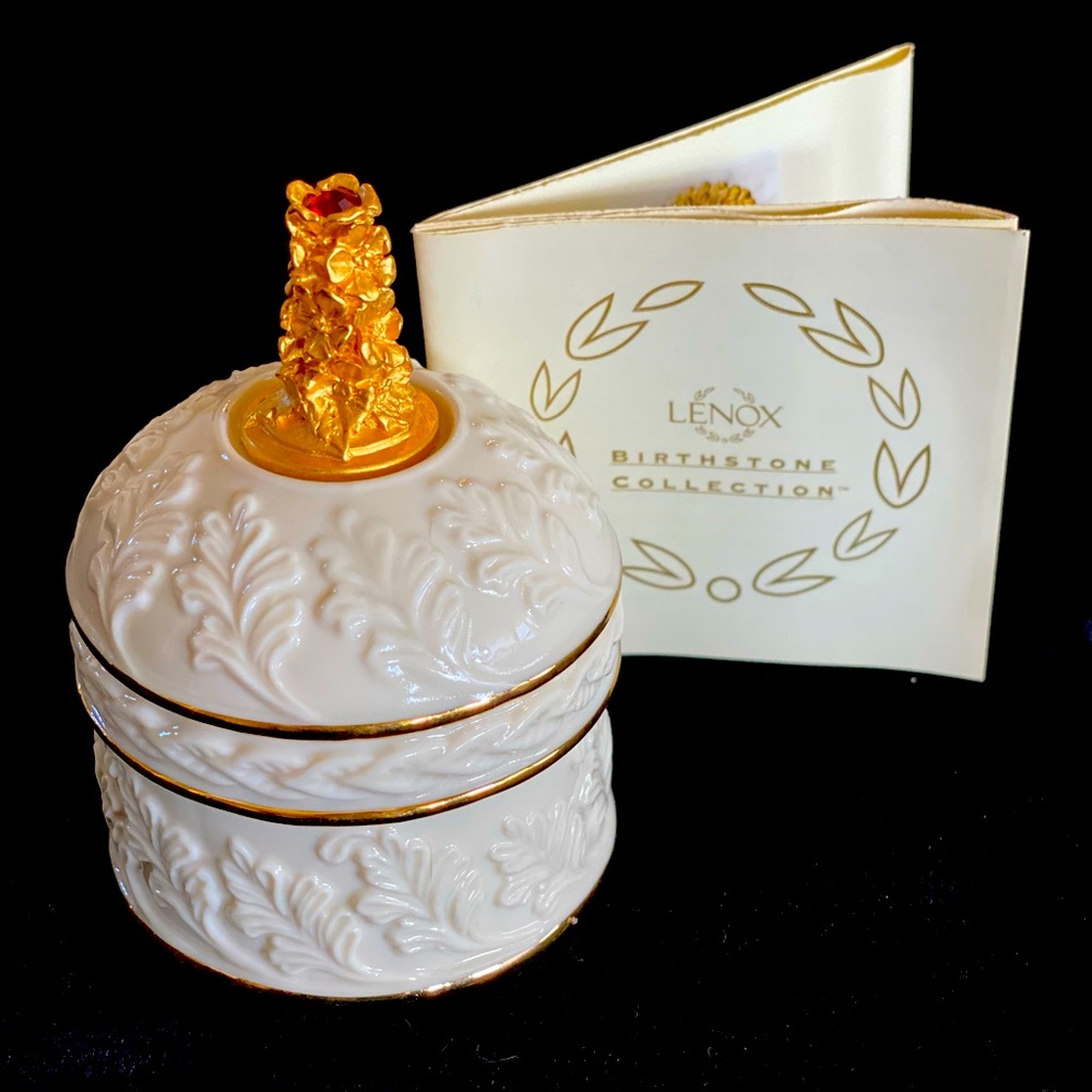 Lenox July Birthday Stone - Ruby - Collection Trinket Box